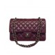 Replica Chanel Medium Jumbo Silver Chain Shoulder Strap Women's Classic Dark Red Quilted Lambskin Leather Flap Bag For Sale