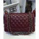 Replica Chanel Medium Jumbo Silver Chain Shoulder Strap Women's Classic Dark Red Quilted Lambskin Leather Flap Bag For Sale