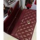 Replica Chanel Medium Jumbo Silver Chain Shoulder Strap Women's Classic Dark Red Quilted Lambskin Leather Flap Bag For Sale