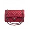 Fake Chanel Red Quilted Lambskin Leather CC Turn Lock Ladies Classic Jumbo Double Flap Chain Strap Handbag 25CM