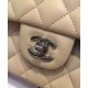 Faux Chanel Classic Jumbo Female Medium kahaki Quilted Lambskin Leather Interlocking C Turn Lock Double Chain Strap Bag