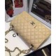 Faux Chanel Classic Jumbo Female Medium kahaki Quilted Lambskin Leather Interlocking C Turn Lock Double Chain Strap Bag