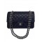 Imitation Chanel Classic Black Lambskin Leather Silver Chain Strap & Turn Lock Lady Double Flap Women's Crossbody Bag Online