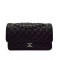 Hot Selling Black Caviar Leather Women's Classic Jumbo Flap Bag - Replica Chanel Antique Silver Chain Shoulder Strap Handbag