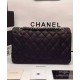 Hot Selling Black Caviar Leather Women's Classic Jumbo Flap Bag - Replica Chanel Antique Silver Chain Shoulder Strap Handbag