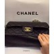 Trendy Style Women's Classic Jumbo Black Quilted Lambskin Leather Yellow Gold CC Turn Lock - Fake Chanel Medium Flap Bag