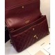 Best Quality Dark Red Quilted Lambskin Leather Yellow Gold Plated Hardware - Faux Chanel Classic Jumbo Flap Bag 30CM