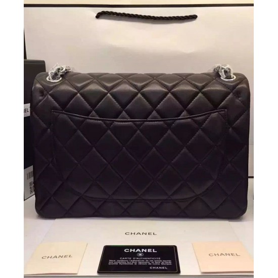 Top Sale Silver Hardware CC Logo Rotatable Buckle Classic Diamond Pattern Medium Jumbo - Imitated Chanel Black Chain Bag