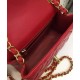 2022 Chic Golden Chain Strap & CC Logo Turn Lock Classic Red Quilted Leather - Women's Clone Chanel Mini Classic Boy Flap Bag