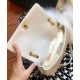 Elegant Style Single Top Handle Twist CC Turn Lock Golden Chain Shoulder Strap - Faux Chanel White Leather Tote Bag