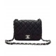 Timeless Style Rhombic Shaped Black Lambskin Leather Mini Classic Boy Flap Bag - Faux Chanel Female Silver Chain Crossbody Bag