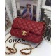 Replica Chanel Small Classic Yellow Gold Chain Strap Interlocking C Lock Female Red Quilted Caviar Leather Double Flap Bag