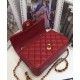 Replica Chanel Small Classic Yellow Gold Chain Strap Interlocking C Lock Female Red Quilted Caviar Leather Double Flap Bag