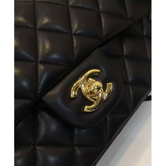 Precious Quilted Diamond Shaped Pattern Black Lambskin Leather Vintage Mini Flap Bag - Replica Chanel Yellow Gold Plated Hardware Chain Bag