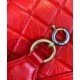 Fake Chanel Gabrielle Red Quilted Leather Silver & Golden Brand Letter Detail Strap Female Hobo Bag Small Chain Bag