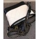 Replica Chanel Gabrielle Two-tone Chain Shoulder Strap Diamond Lattice Women's White & Black Lambskin Leather Hobo Bag UK