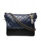 Fake Chanel Gabrielle 28cm Navy Blue Quilted & Black Leather Brass Chain Shoulder Strap Female Zipper Hobo Bag