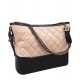 Replica Chanel Gabrielle Pink Quilted & Black Smooth Leather Two-tone Chain Shoulder Strap Women's Medium Hobo Bag Online