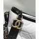 Imitation Chanel Gabrielle Popular Diamond Type Lattice Antique Metal Chain Strap Women's White & Blak Leather Patchwork Zipper Hobo Bag