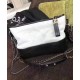 Imitation Chanel Gabrielle Popular Diamond Type Lattice Antique Metal Chain Strap Women's White & Blak Leather Patchwork Zipper Hobo Bag