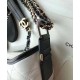 Imitation Chanel Gabrielle Popular Diamond Type Lattice Antique Metal Chain Strap Women's White & Blak Leather Patchwork Zipper Hobo Bag