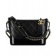 High Quality Gabrielle Small Black Quilted Leather Women's Hobo Bag - Fake Chanel Gabrielle Two-tone Chain Bag Online