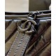 Fall New Antique Metal Chain Shoulder Strap Zipper Closure - Replica Chanel Gabrielle Lady Medium Black Diagonal Quilted Leather Hobo Bag