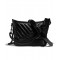 High End Black Diagonal Matelasse Quilted Leather Black Metal - Imitation Chanel Gabrielle Small Hobo Bag For Ladies