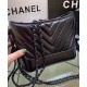 High End Black Diagonal Matelasse Quilted Leather Black Metal - Imitation Chanel Gabrielle Small Hobo Bag For Ladies