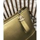 Low Price Brass Brand Detail Golden Crocodile Grained Leather Hobo Bag - Faux Chanel Chanel Gabrielle Two-tone Chain Shoulder Bag