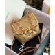 Luxury Golden Quilted Leather Interlocking C Kiss Lock Meatal Frame Flap - Women's Small Chanel Chain Strap Vertical Bag