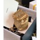 Luxury Golden Quilted Leather Interlocking C Kiss Lock Meatal Frame Flap - Women's Small Chanel Chain Strap Vertical Bag