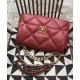 Fashion Brass Chain Top Handle Classic CC Turn Lock Women's Dark Red Quilted -Chanel 19 New Chain Bag Online