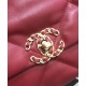 Fashion Brass Chain Top Handle Classic CC Turn Lock Women's Dark Red Quilted -Chanel 19 New Chain Bag Online