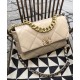 Sweet Style Cream Quilted Leather Silver & Brass Chain Shoulder Strap Fashion Trun Lock - Imitation Women's Chanel 19 CC Logo Flap Bag