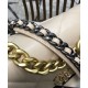 Sweet Style Cream Quilted Leather Silver & Brass Chain Shoulder Strap Fashion Trun Lock - Imitation Women's Chanel 19 CC Logo Flap Bag