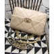 Sweet Style Cream Quilted Leather Silver & Brass Chain Shoulder Strap Fashion Trun Lock - Imitation Women's Chanel 19 CC Logo Flap Bag