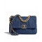 Low Price Blue Denim Material CC Turn Lock Female Crossbody Bag - Faux Chanel 19 Two-tone Chain Flap Bag USA