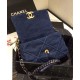 Low Price Blue Denim Material CC Turn Lock Female Crossbody Bag - Faux Chanel 19 Two-tone Chain Flap Bag USA