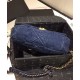 Low Price Blue Denim Material CC Turn Lock Female Crossbody Bag - Faux Chanel 19 Two-tone Chain Flap Bag USA