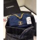 Low Price Blue Denim Material CC Turn Lock Female Crossbody Bag - Faux Chanel 19 Two-tone Chain Flap Bag USA