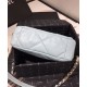 Hot Selling Dimond-type Lattice Light Blue Leather Flap Bag - Fake Chanel 19 Brass & Silver Chain Turn Lock Crossbody Bag