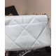 Hot Selling Dimond-type Lattice Light Blue Leather Flap Bag - Fake Chanel 19 Brass & Silver Chain Turn Lock Crossbody Bag