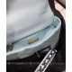 Hot Selling Dimond-type Lattice Light Blue Leather Flap Bag - Fake Chanel 19 Brass & Silver Chain Turn Lock Crossbody Bag