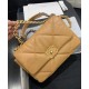 High Quality Chain Turn Lock Brass Handle Women's Kahaki Leather Flap Bag - Replica Chanel 19 Flap Bag Sale Online