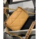 High Quality Chain Turn Lock Brass Handle Women's Kahaki Leather Flap Bag - Replica Chanel 19 Flap Bag Sale Online