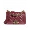 Spring Hot Selling Brass Hardware Women's Small Burgundy Quilted Leather Boy Bag - Imitated Chanel Mauve Flap Crossbody Bag