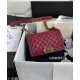 Spring Hot Selling Brass Hardware Women's Small Burgundy Quilted Leather Boy Bag - Imitated Chanel Mauve Flap Crossbody Bag