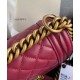 Spring Hot Selling Brass Hardware Women's Small Burgundy Quilted Leather Boy Bag - Imitated Chanel Mauve Flap Crossbody Bag