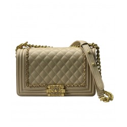 2022 Popular Khali Quilted Leather Female Medium Boy Bag - Fake Chanel Yellow Gold Chain Trimming Flap Bag Price List